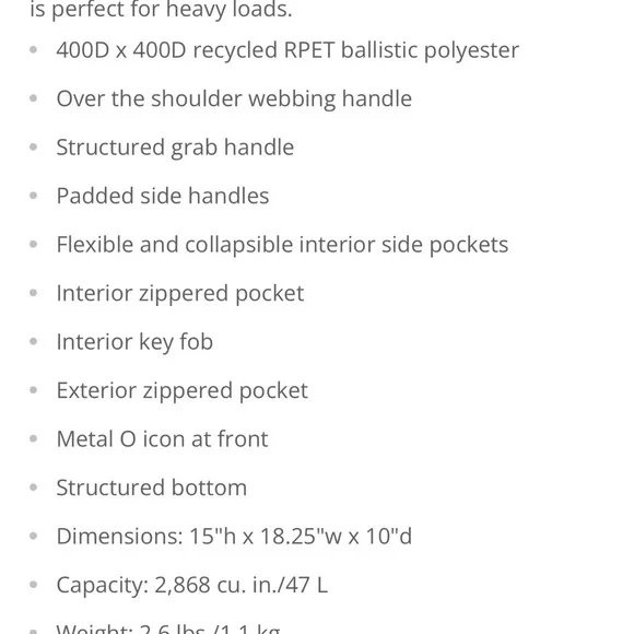 OGIO Collapsible Black Tote Bag - Picture 5 of 5